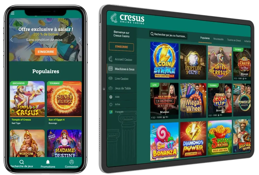 Cresus Casino Application Sur Appareils Mobiles
